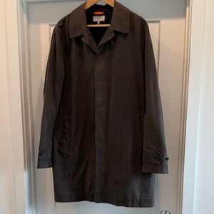 Jack Spade Brown Scottish Waxed Cotton Lined Overcoat Men’s L